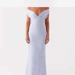 Peppermayo off the shoulder baby blue dress